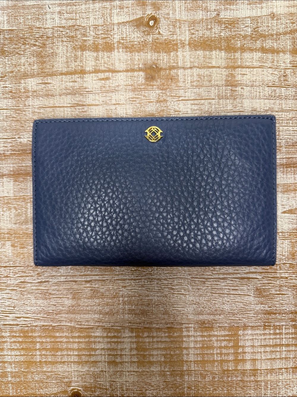 Dagne Dover Accordion Travel Wallet Gray Blue Gold